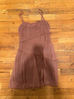 Urban Outfitters Women's Mauve Sheer Tiered Slip Dress